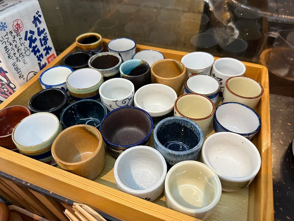 바 앞 일본 주류 진열