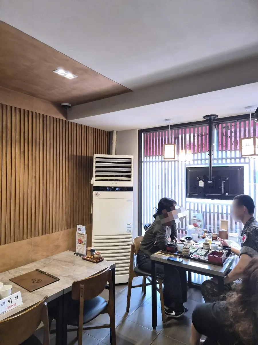 Japanese restaurant interior with warm lighting