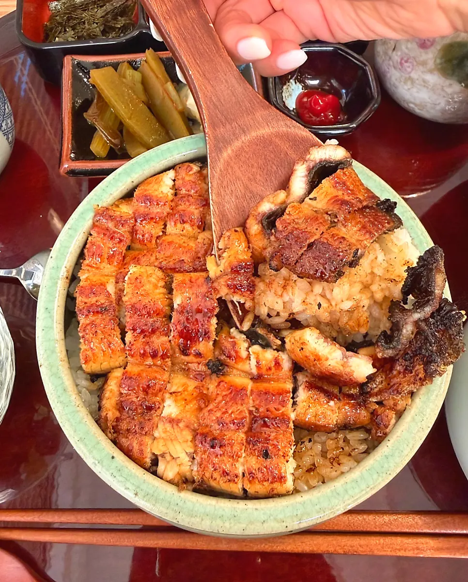 Eel rice bowl infused with tare sauce