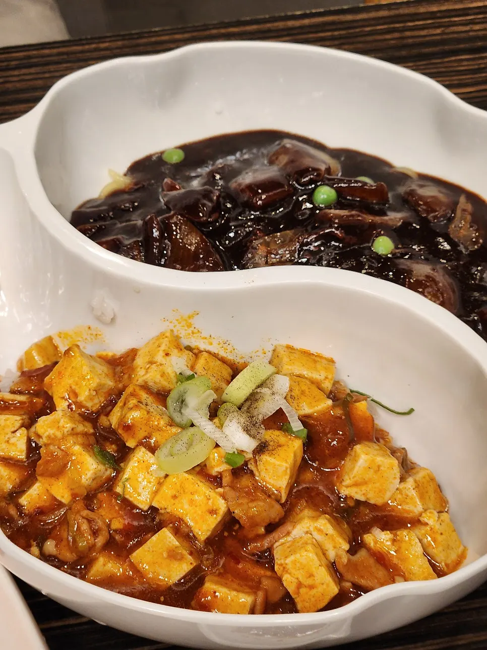 Jjajangmyeon and mapo tofu menu