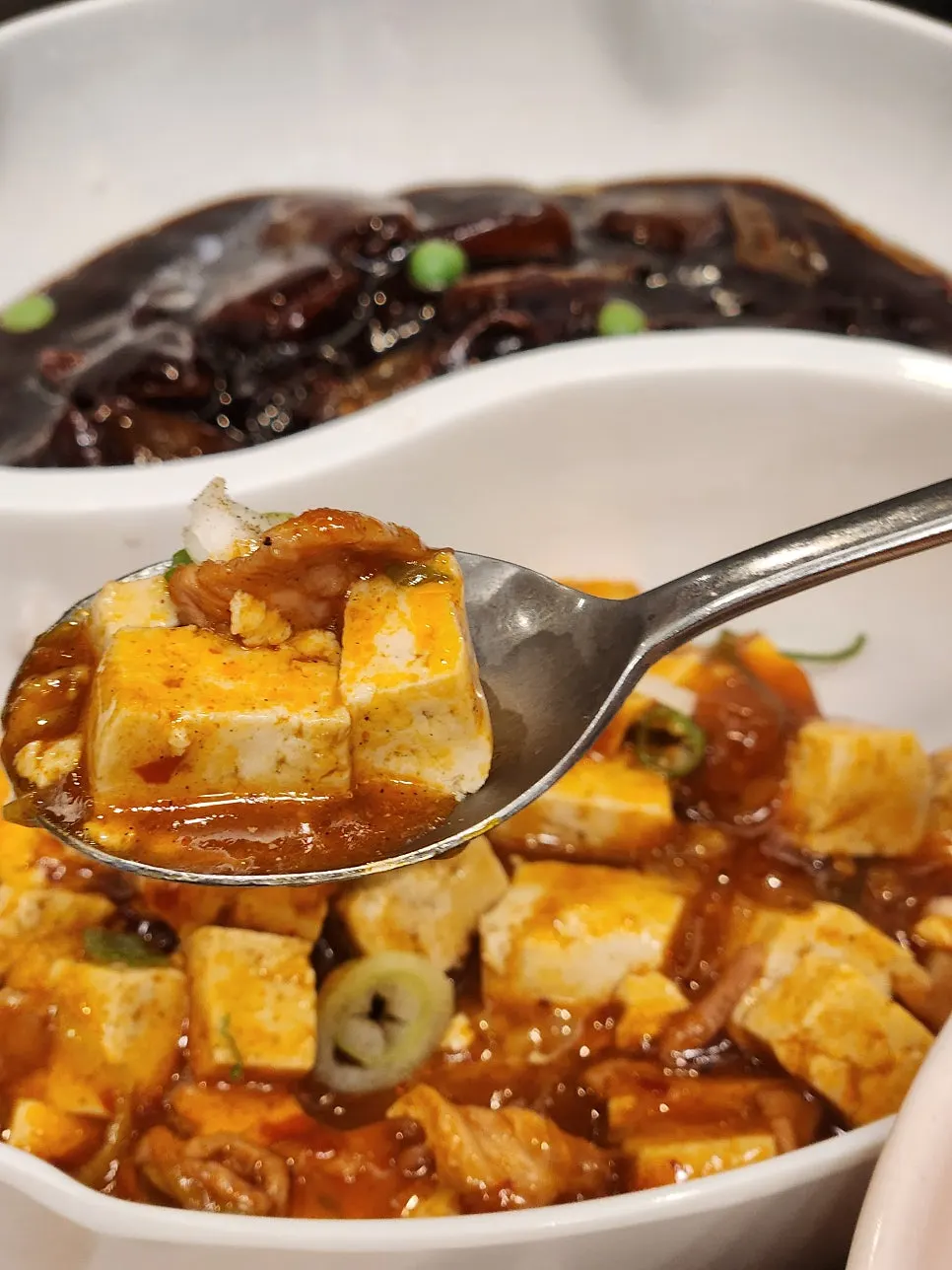 Jjajangmyeon and mapo tofu combination