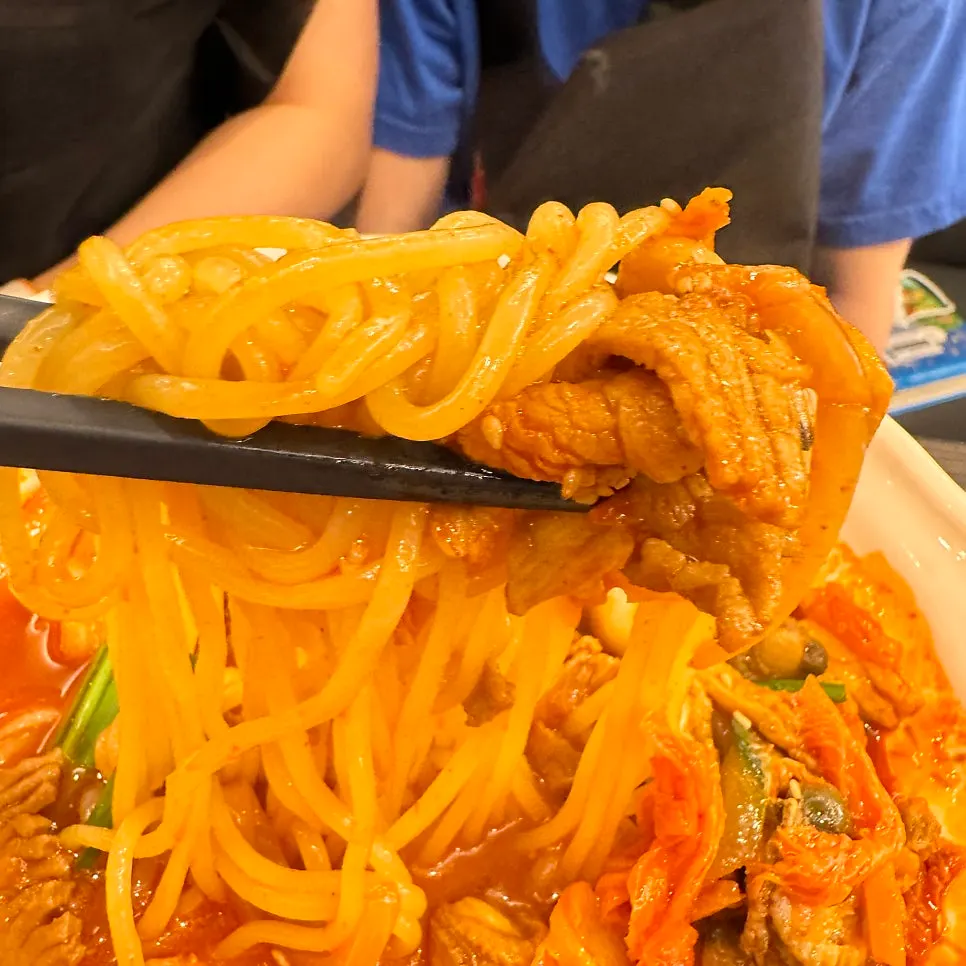Bowl of jjamppong ordered at the basic spice level