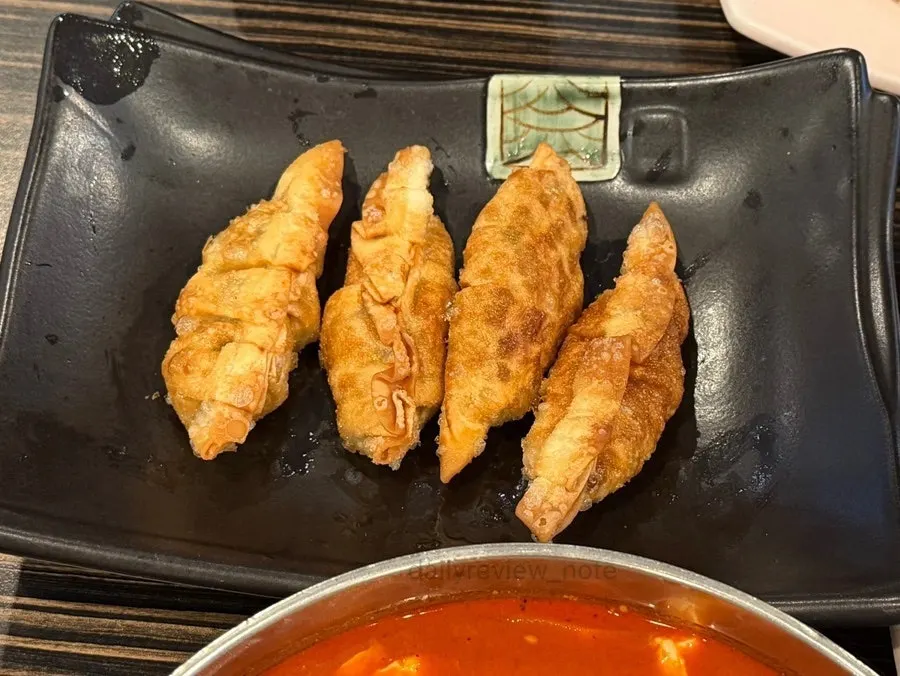 Plate of fried dumplings received as a review event service