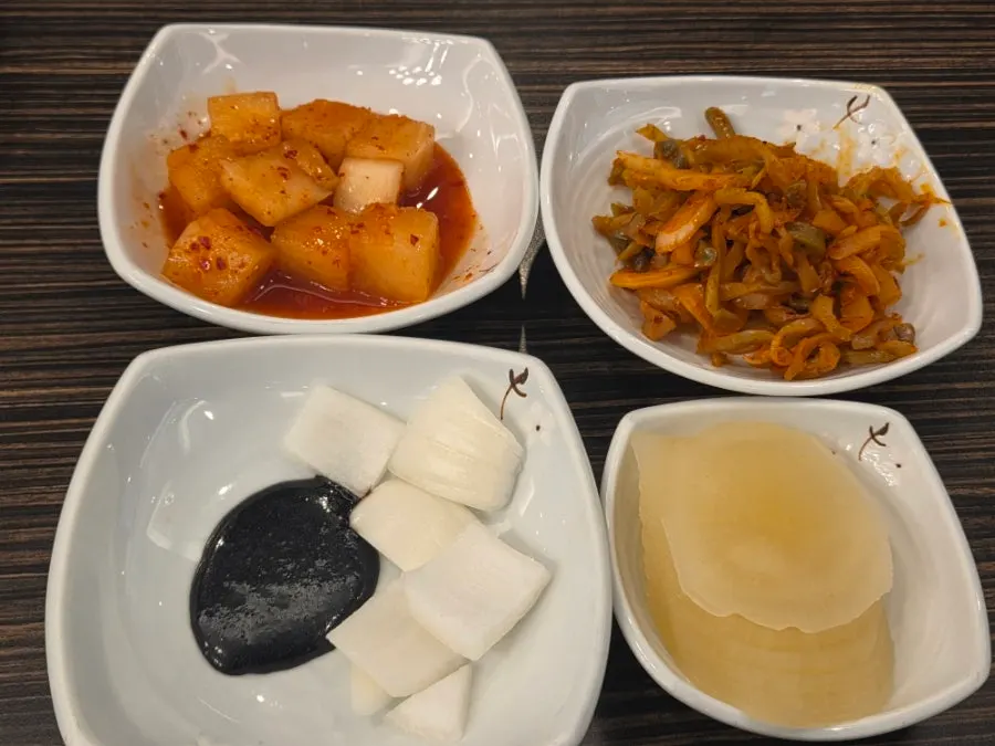Basic side dishes and small plates set on the table