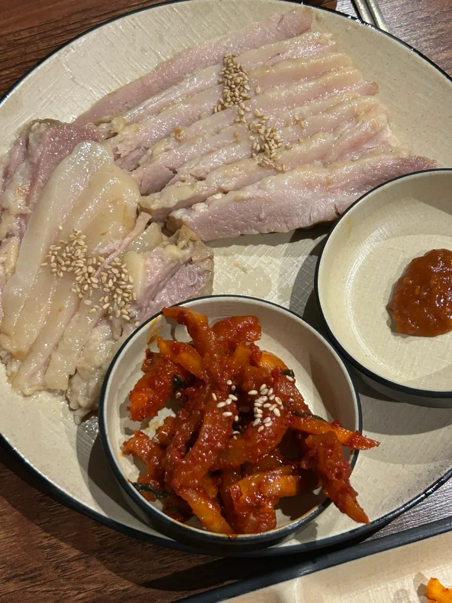 Barley rice and side dishes set on the table