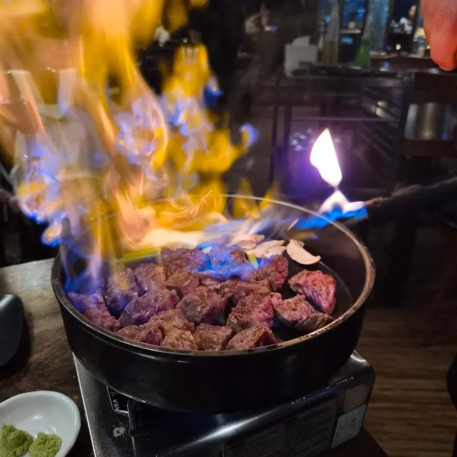 Staff grilling Jin Galbi