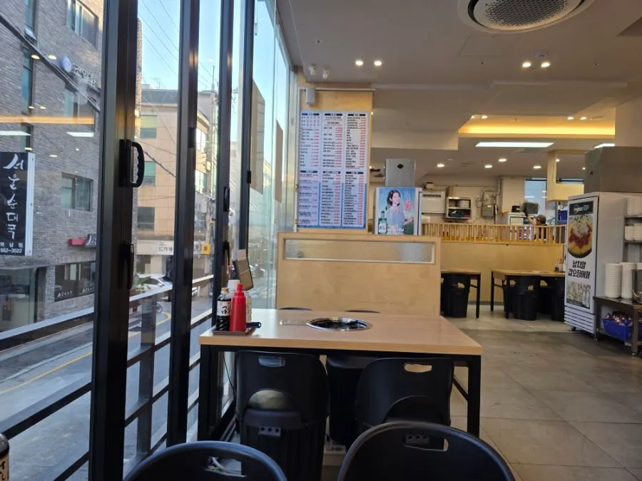 Clean, stylish interior of the sashimi restaurant