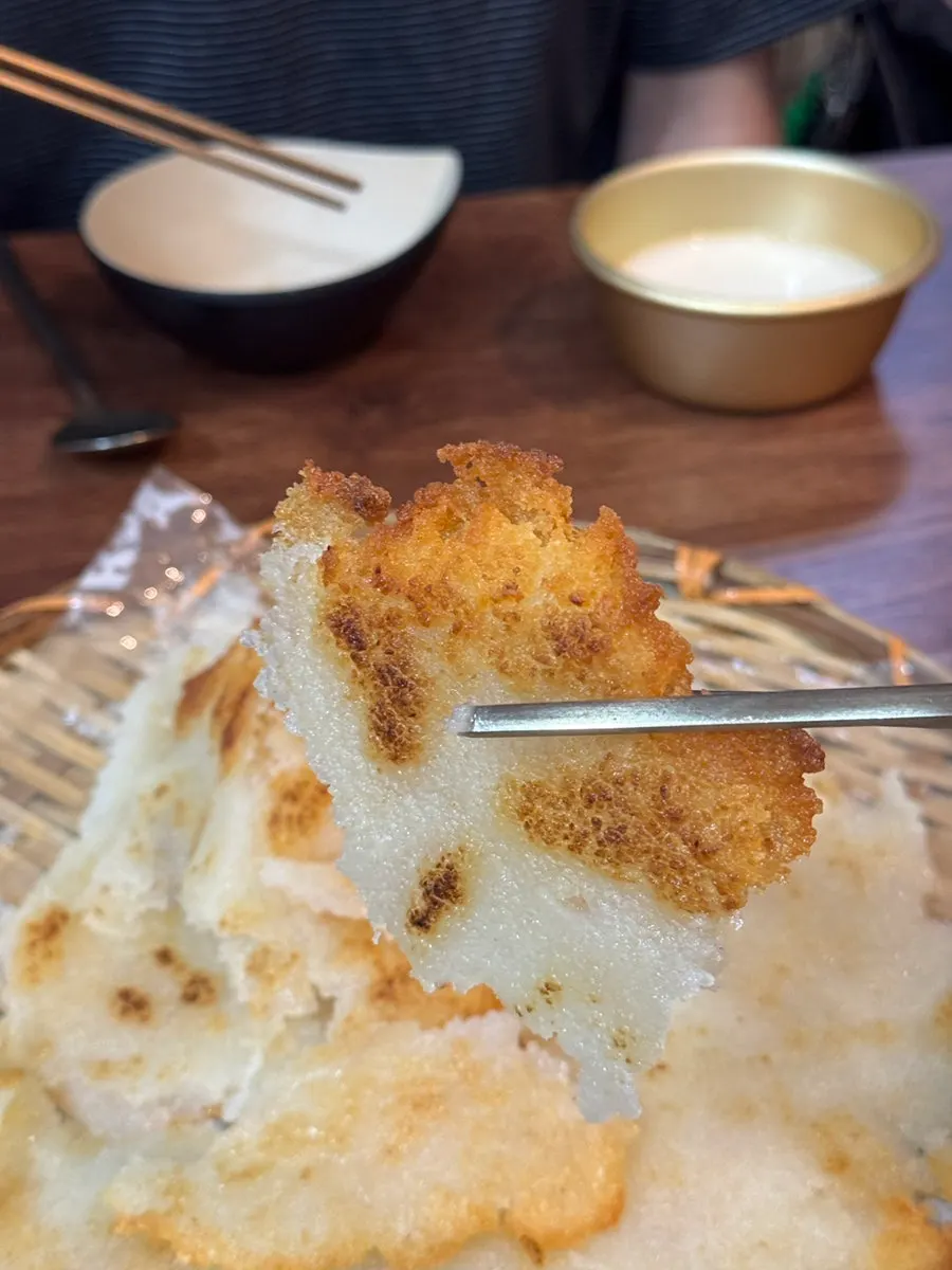 Golden crispy edges of the potato pancake