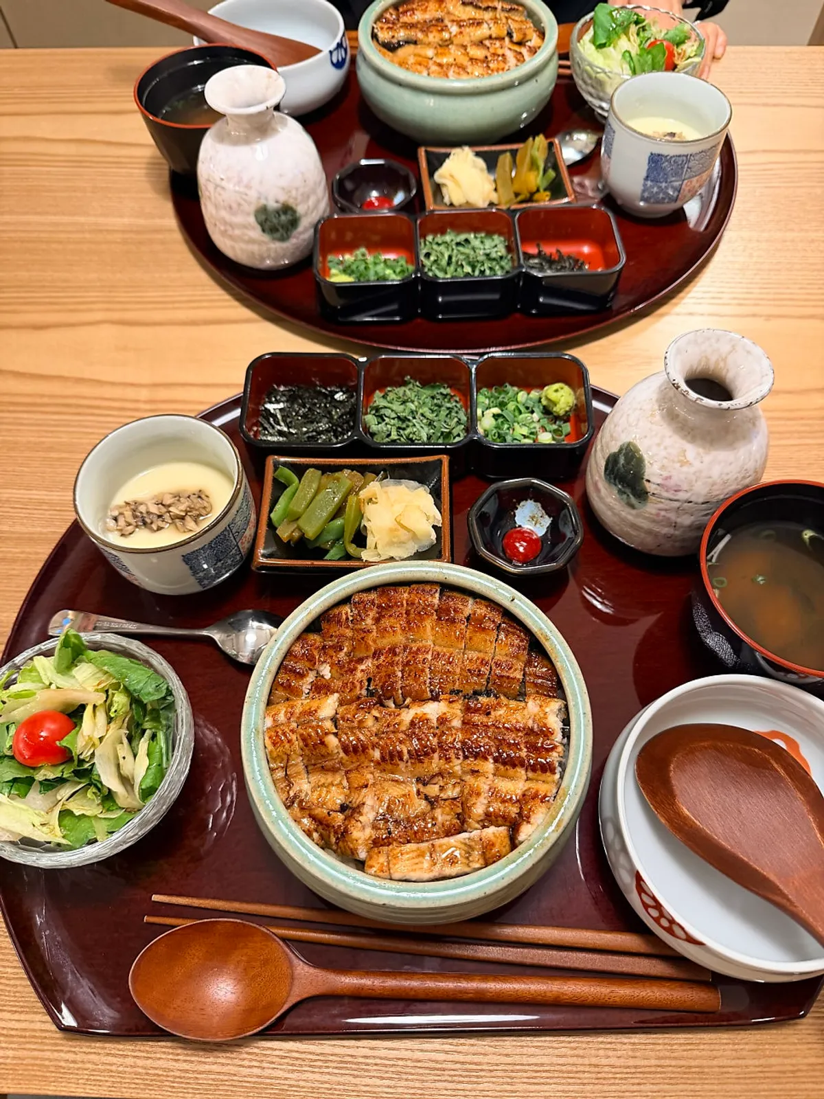 Hitsumabushi eel rice bowl set for two