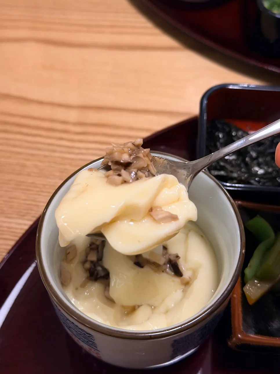 A spoonful of seasoned white rice
