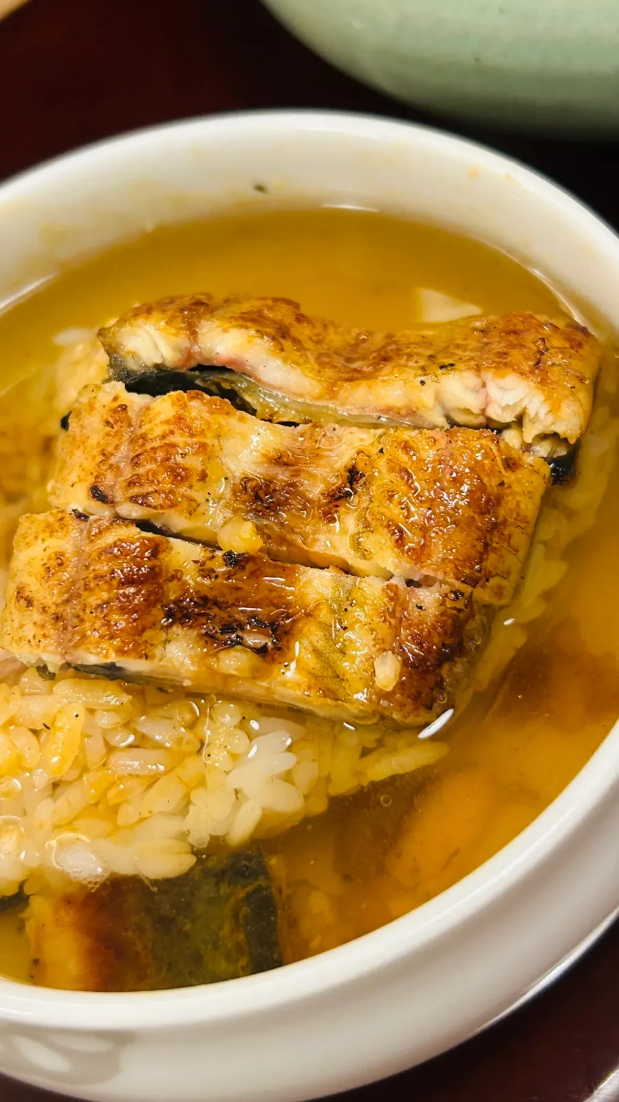 Eel ochazuke with dashi broth poured over rice