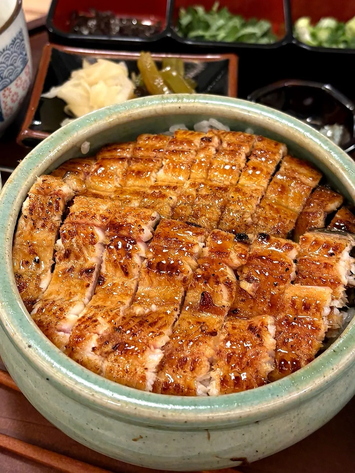 Hitsumabushi generously topped with eel