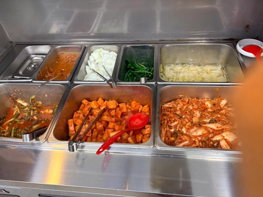 Self-serve bar with extra rice and sundae