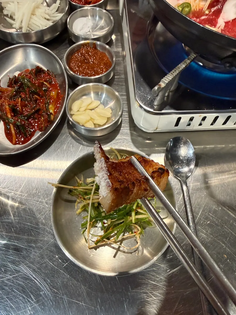 House-made green-onion kimchi that pairs well with meat