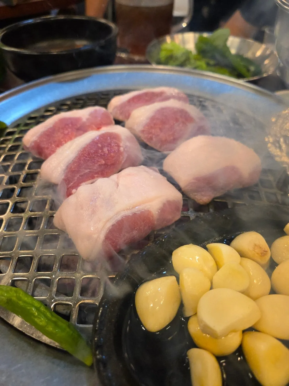 Thick jeong-gabrisal on the grill