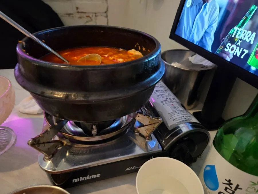 푸짐하게 먹은 안주 상차림
