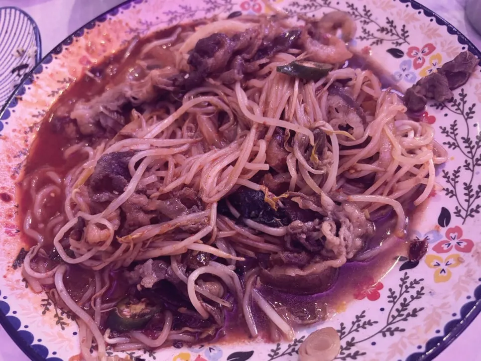 Nutty mixed beef brisket bibim noodles