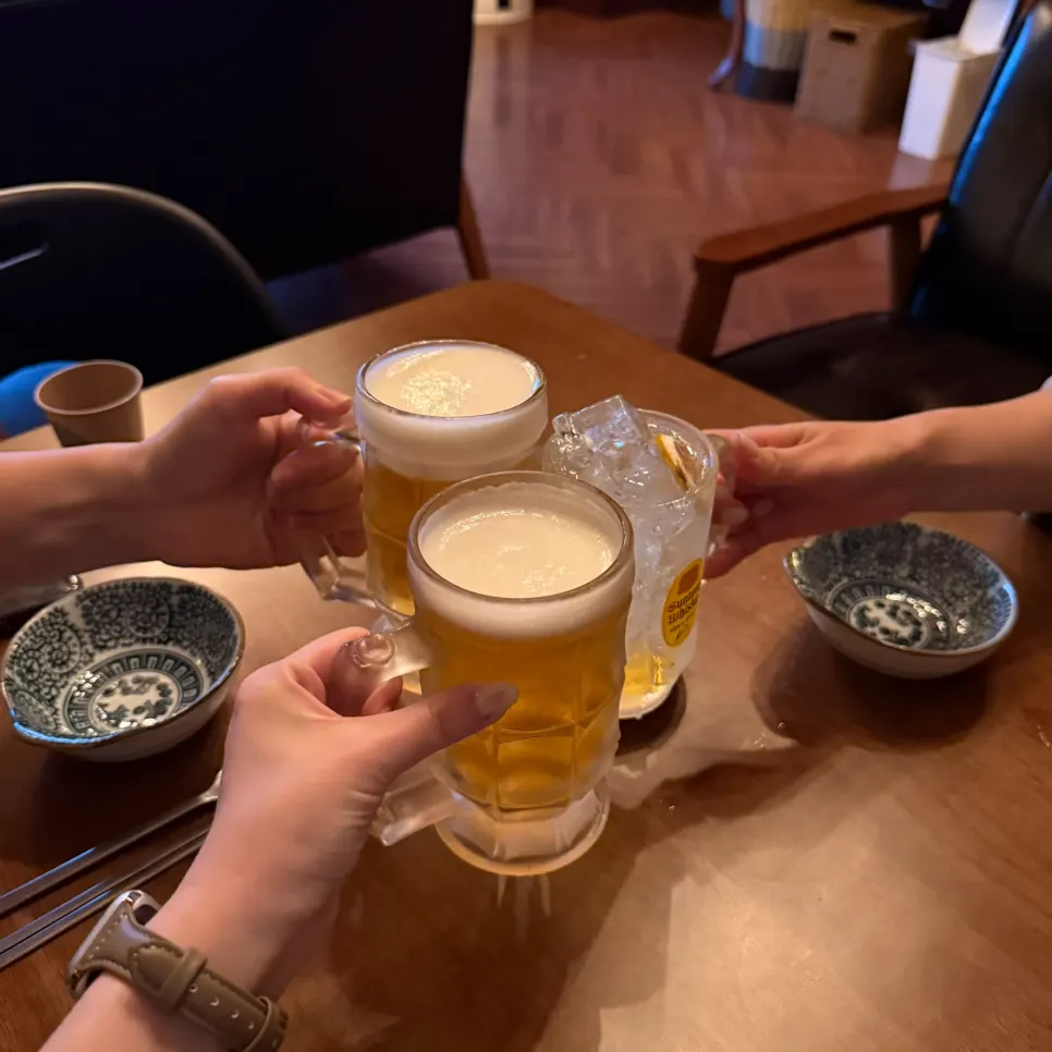 Glass of Asahi draft beer