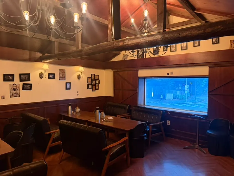 Spacious 2nd-floor table seating for group gatherings