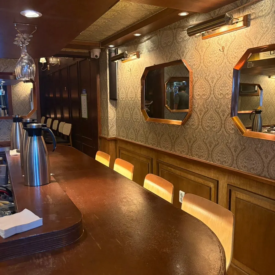 Interior of Nani Byeolgwan with deep wood tones