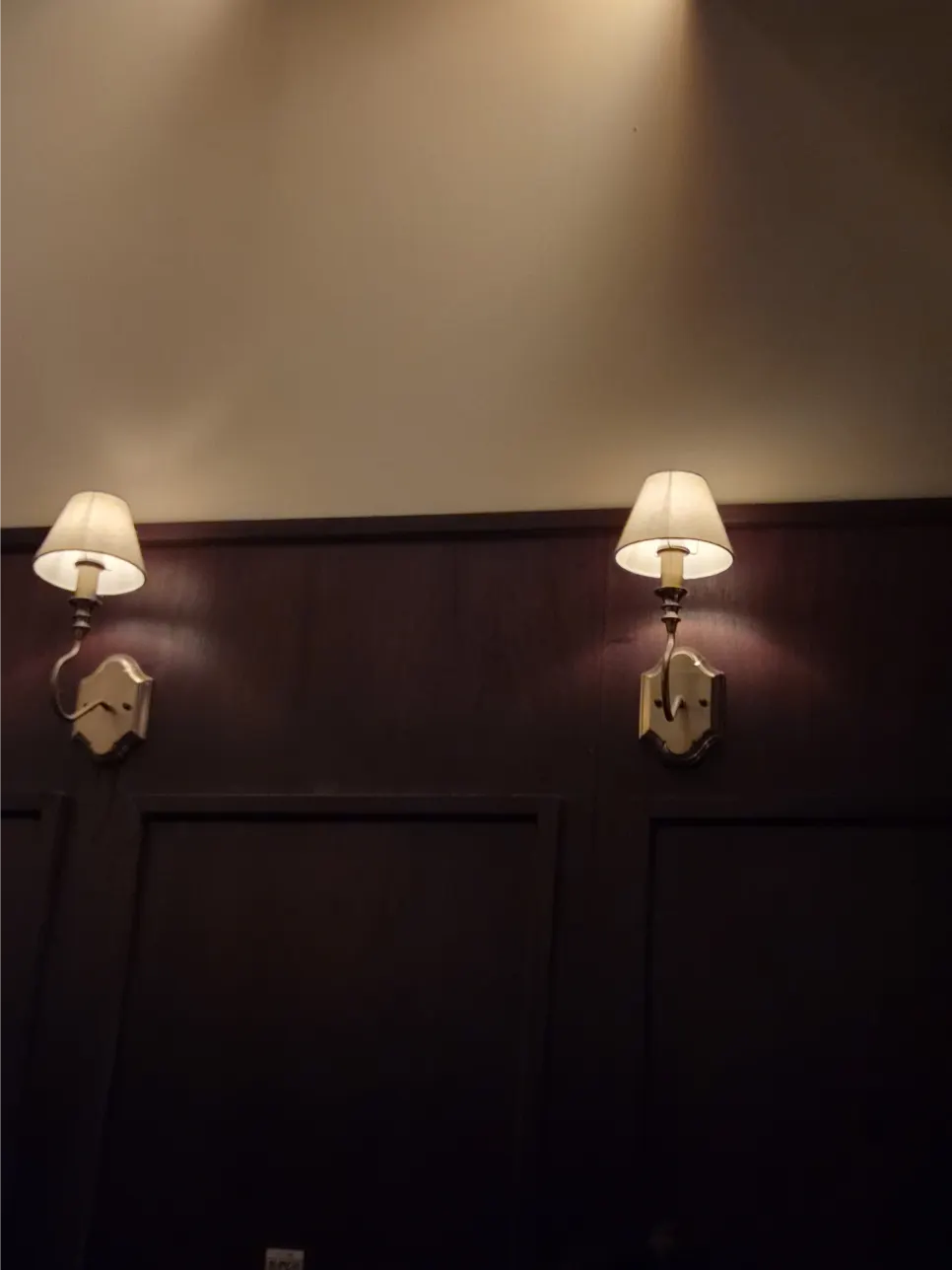 Dim interior and table seating view