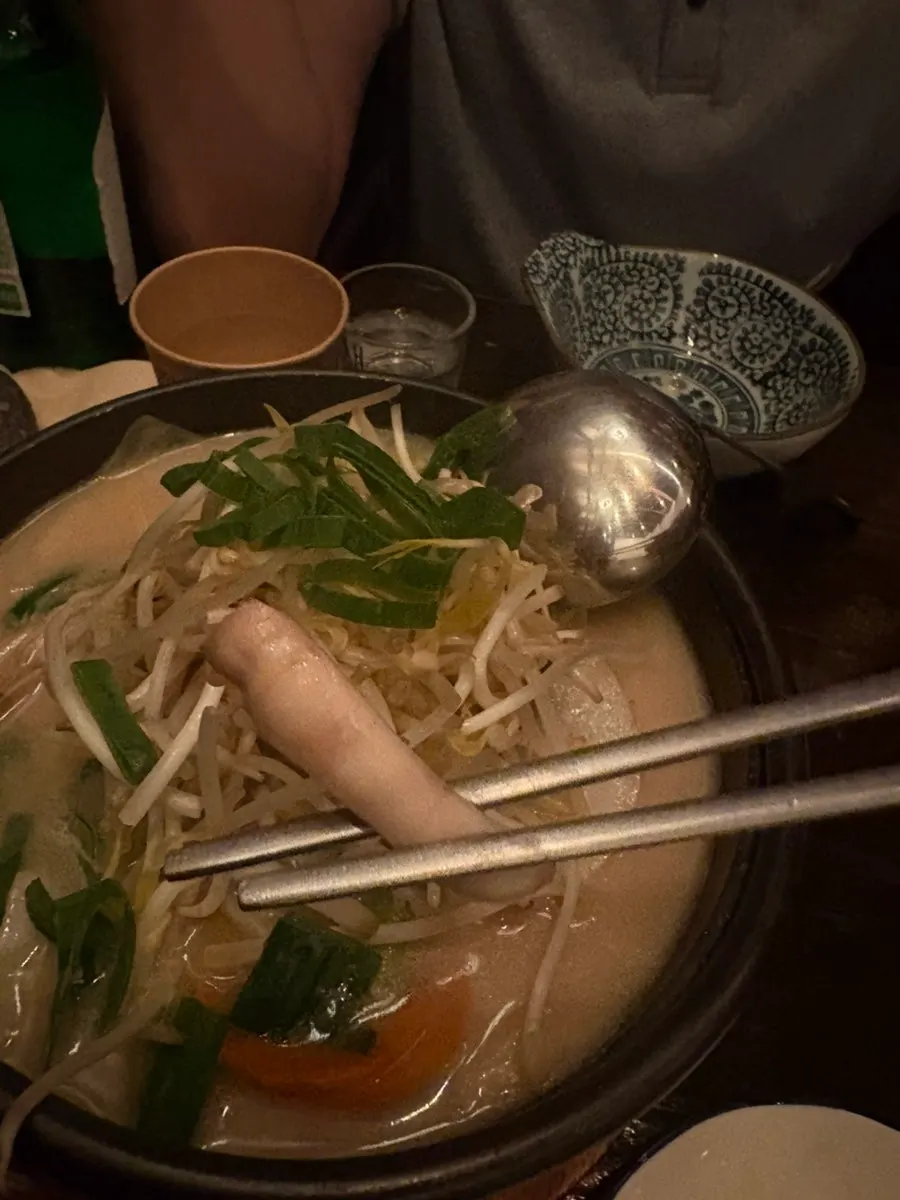 Nagasaki seafood nabe broth simmering
