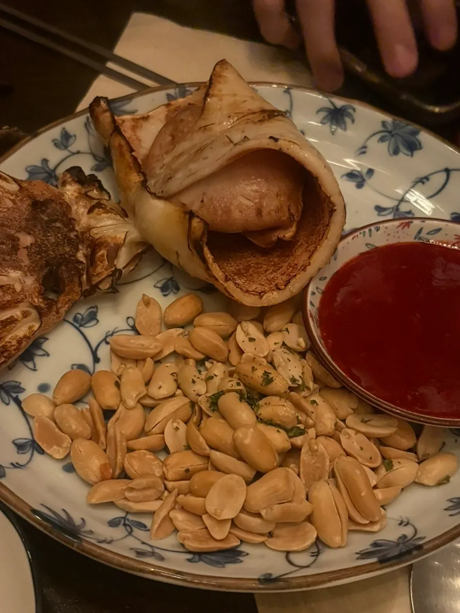 A plate of large semi-dried moist squid