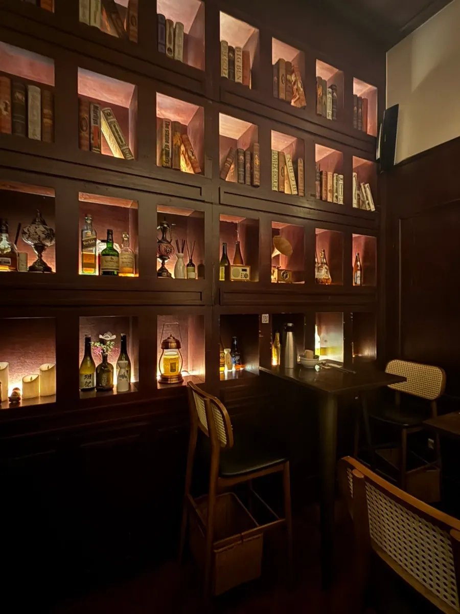 Cozy interior atmosphere of the small izakaya