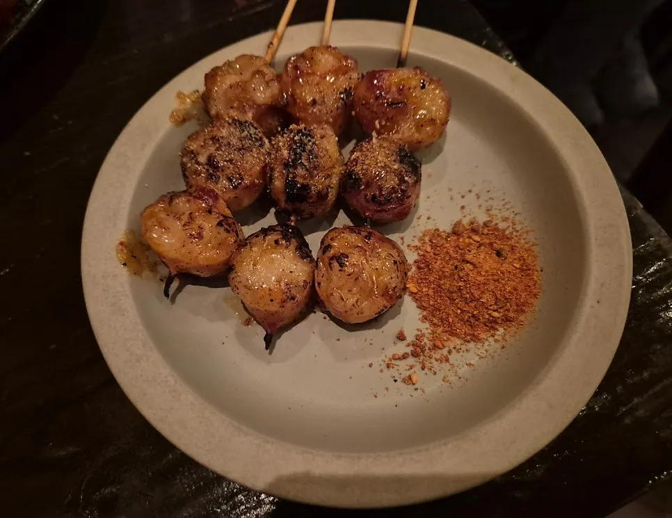 삼겹쪽파꼬치 단면과 쪽파