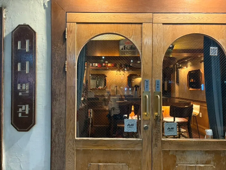 Entrance of Nani Byeolgwan, a Yeongdeungpo izakaya in front of Times Square