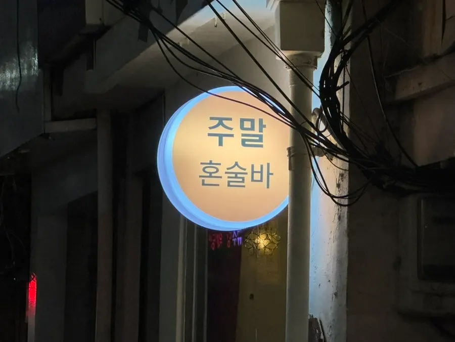 Signboard of the bar visited for round two