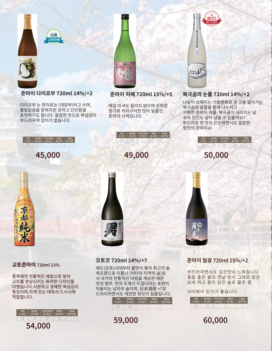 Menu section listing seafood and noodle dishes