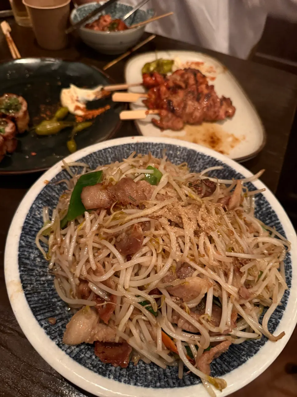 삼겹쪽파꼬치 한 접시