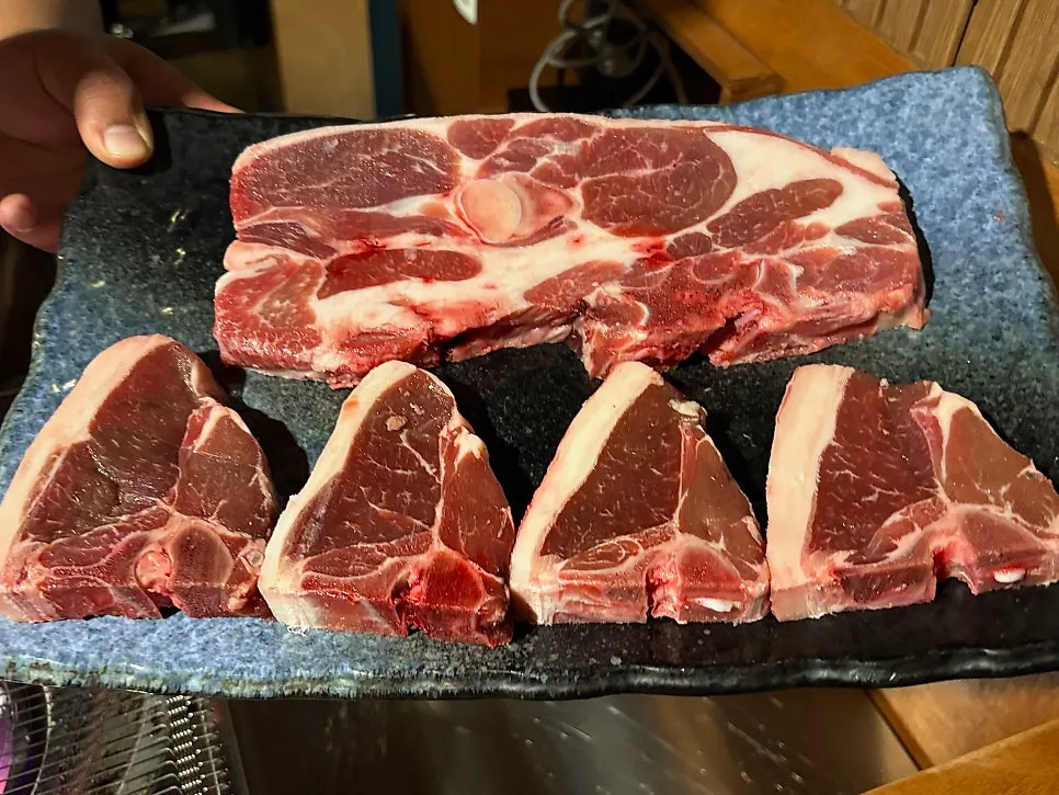 First plate of premium lamb ribs served