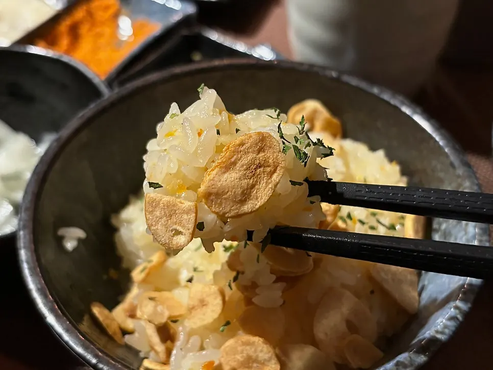 Spicy seafood ramyeon broth and ingredients