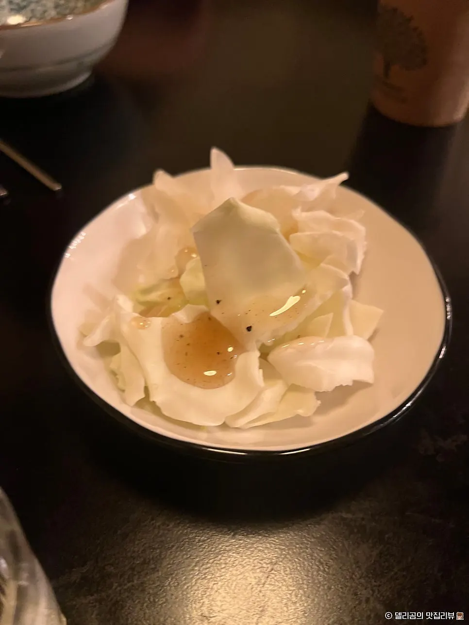 Cabbage and sauce served as a basic side dish
