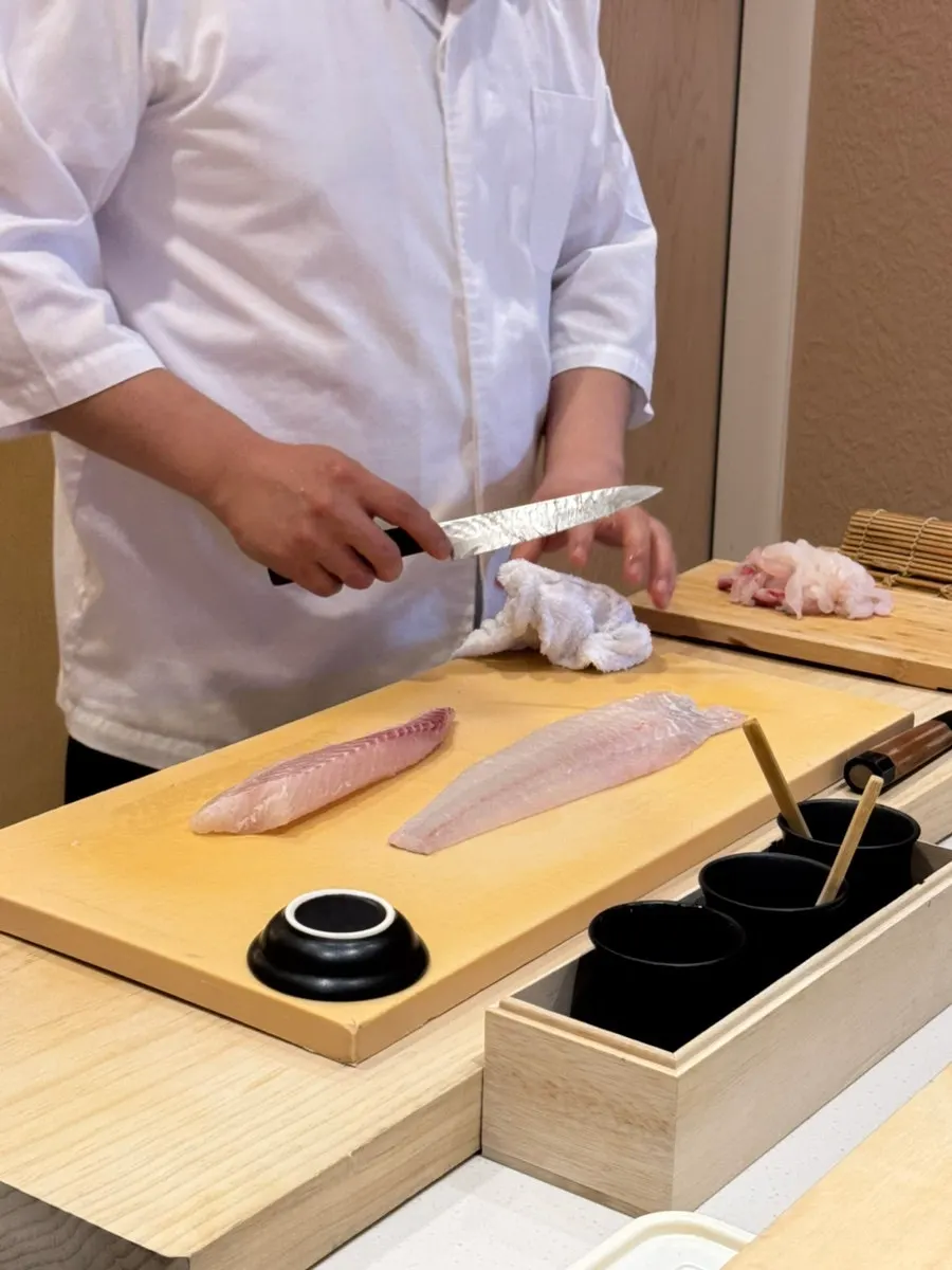 Menu board inside Sushi Hibi
