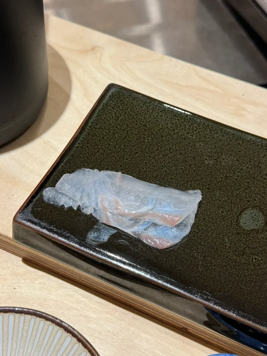 Close-up of the sunomono bowl