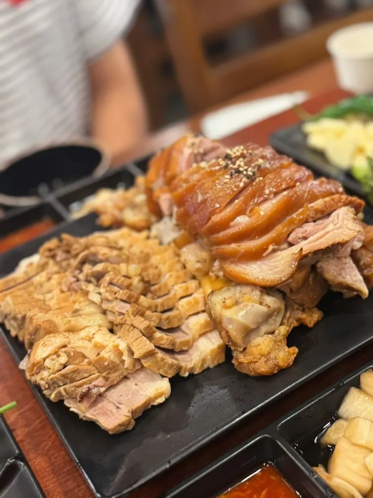 The small bojok set for two laid out on the table