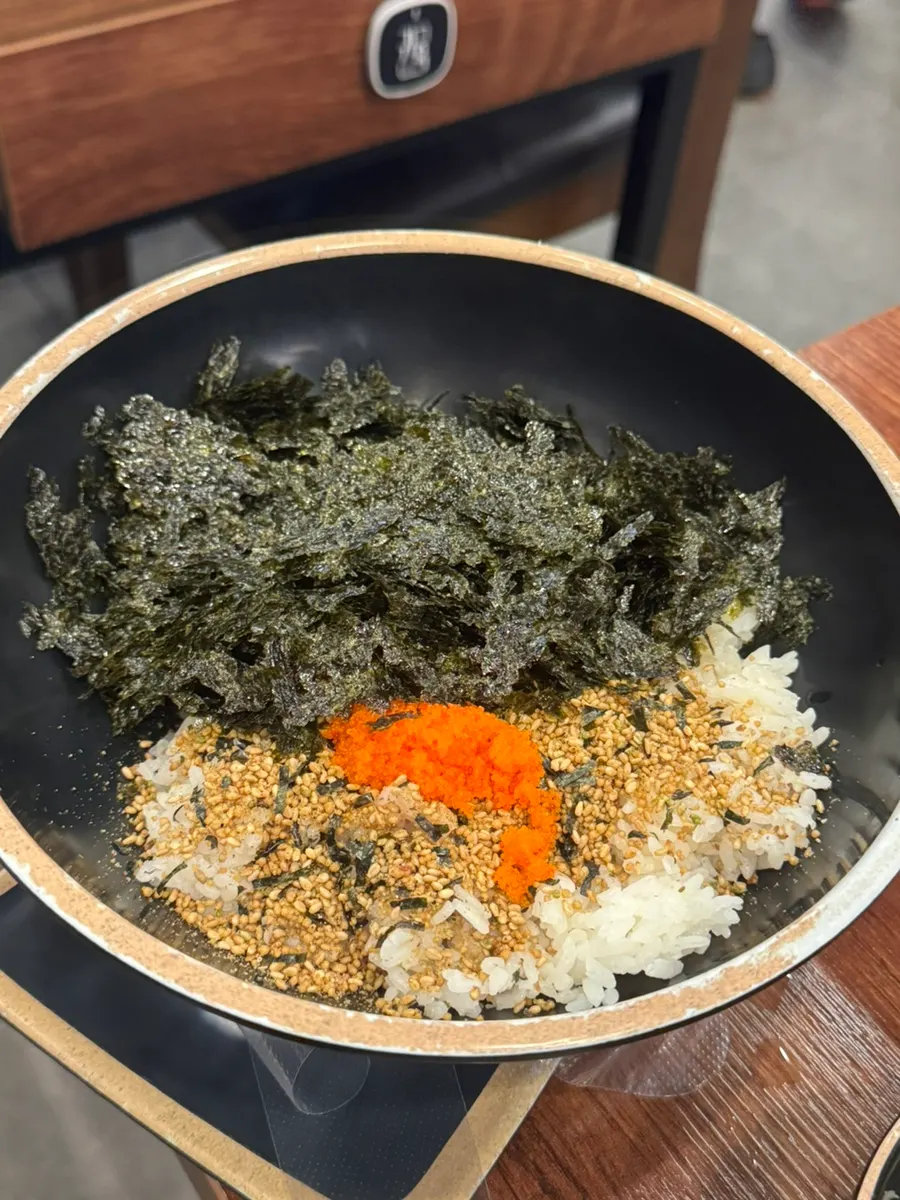 Ingredients for the self-made flying fish roe rice ball