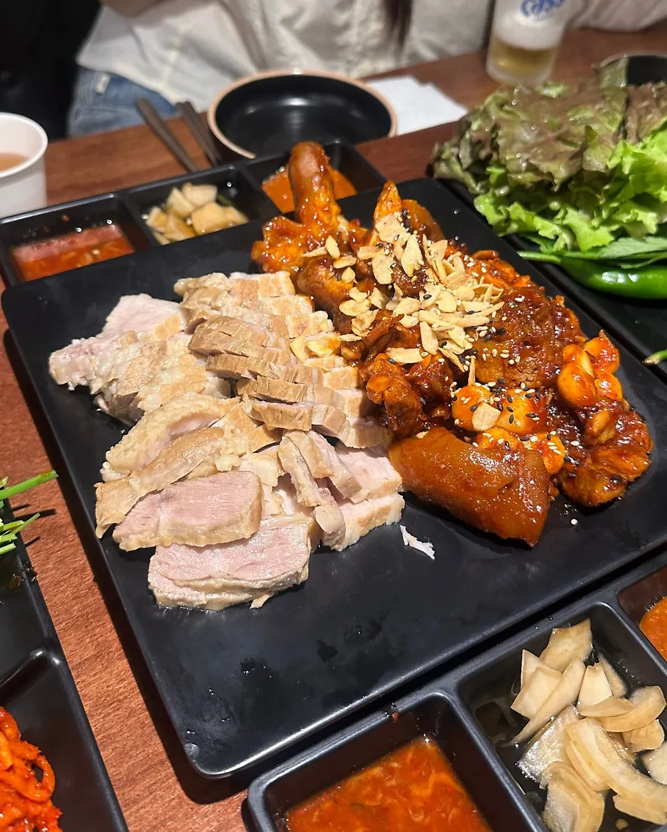 A plate of jokbal packed with boneless meat