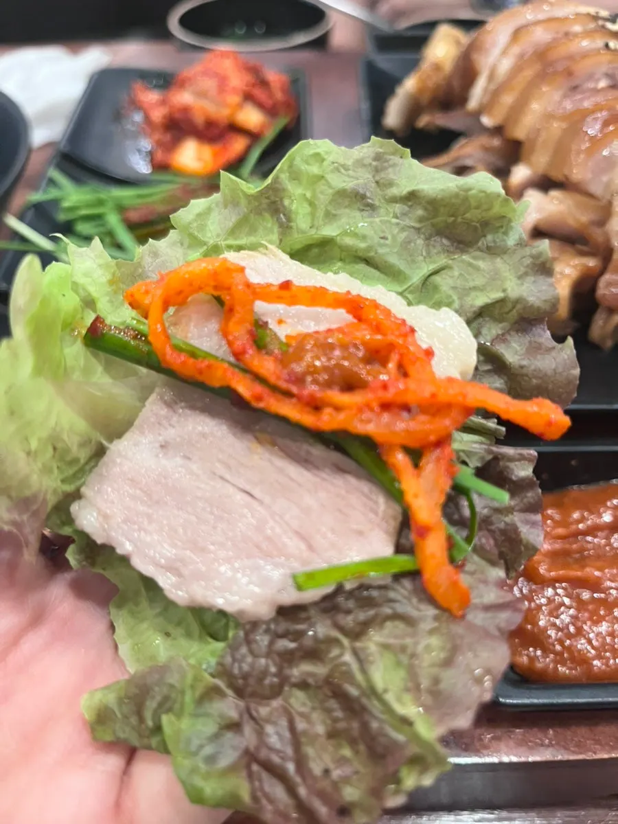 야들야들한 족발 살코기 클로즈업