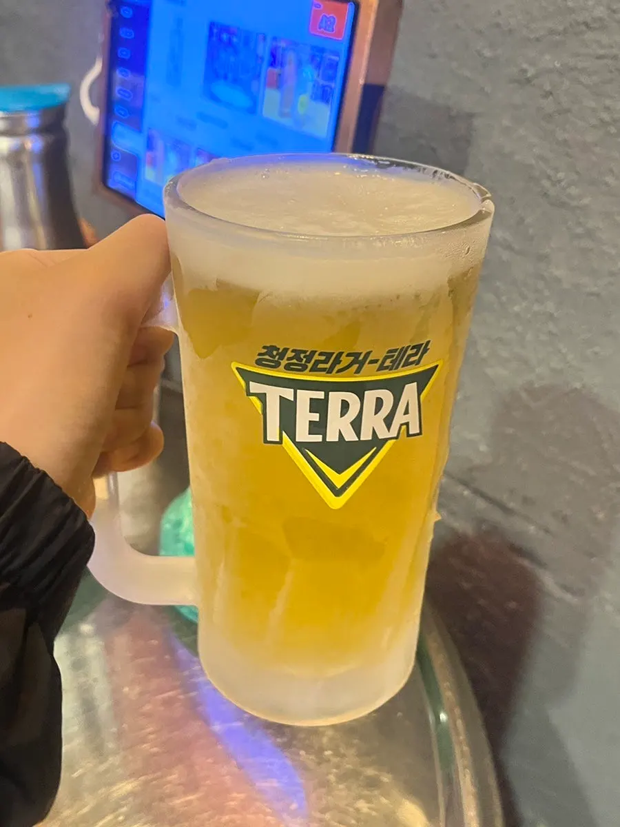 Galbisal tadaki paired with draft beer