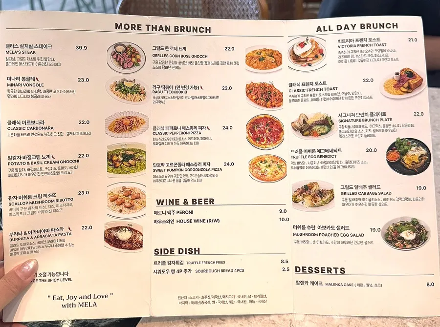 Menu board at Mela Times Square