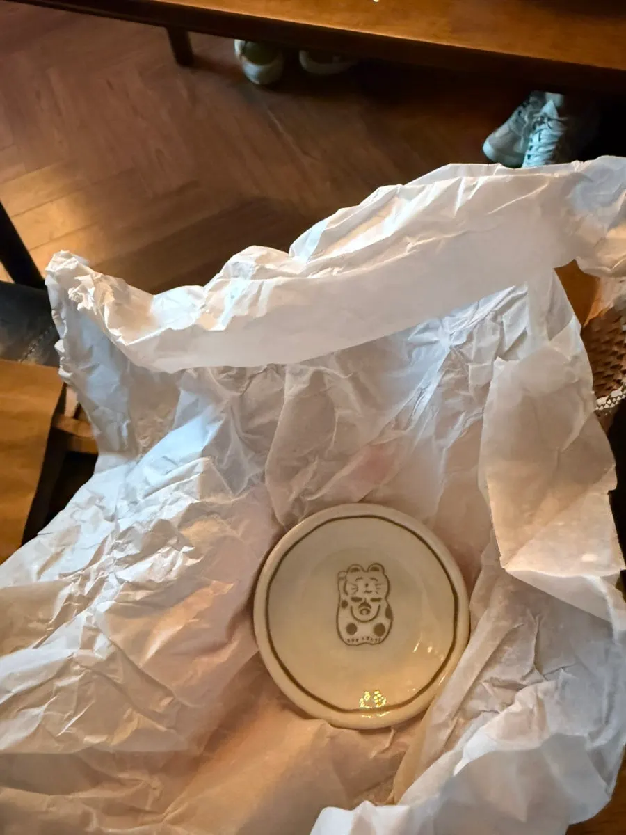 Soy sauce dish gifted by the writer's sister