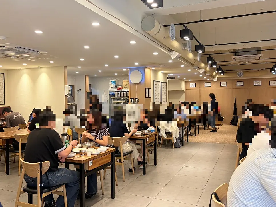Spacious, clean seating inside the restaurant