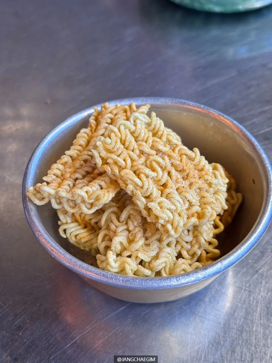 Nostalgic uncooked ramen snack served as a basic side dish