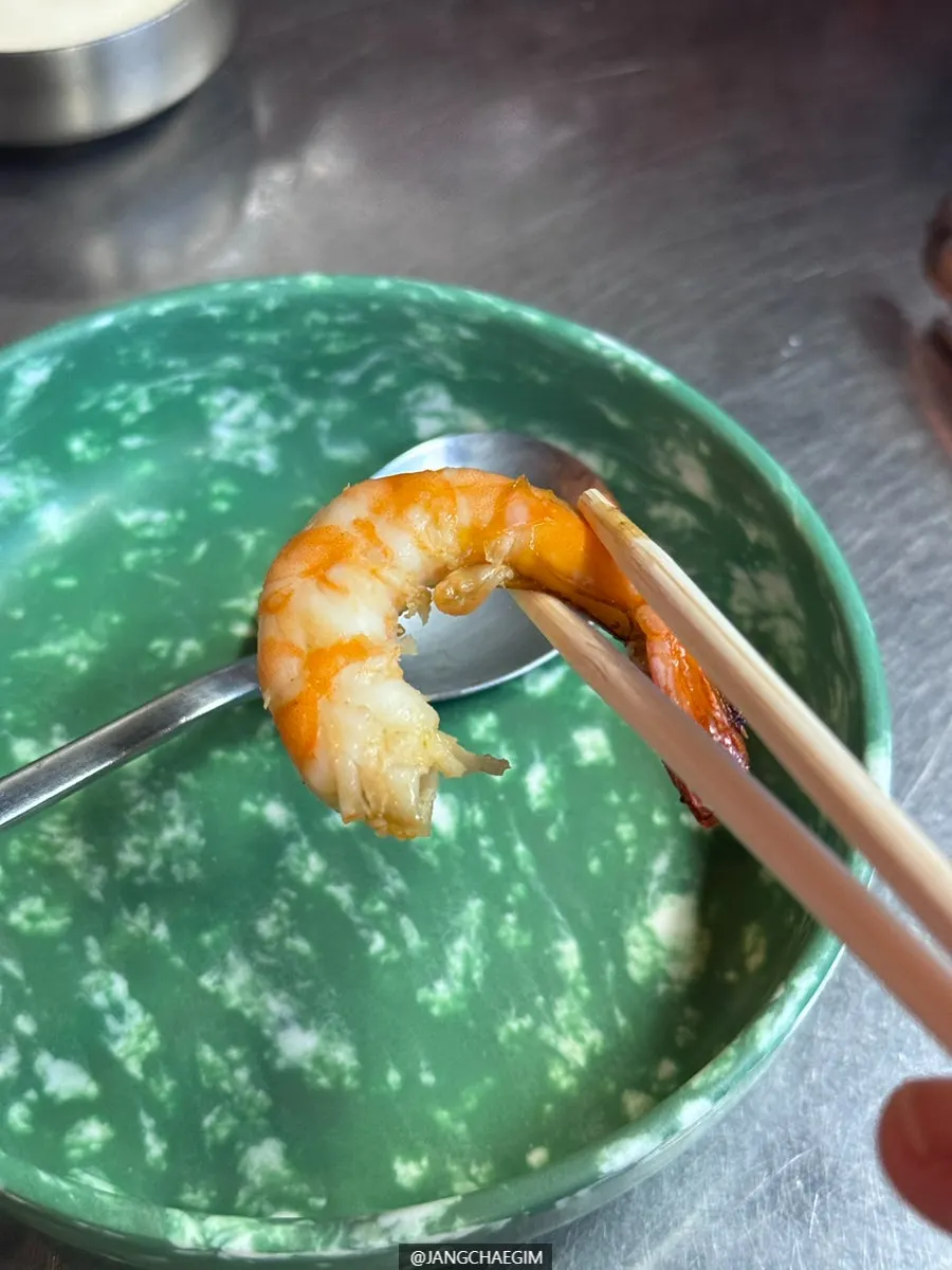 Savory grilled shrimp and fried shrimp heads