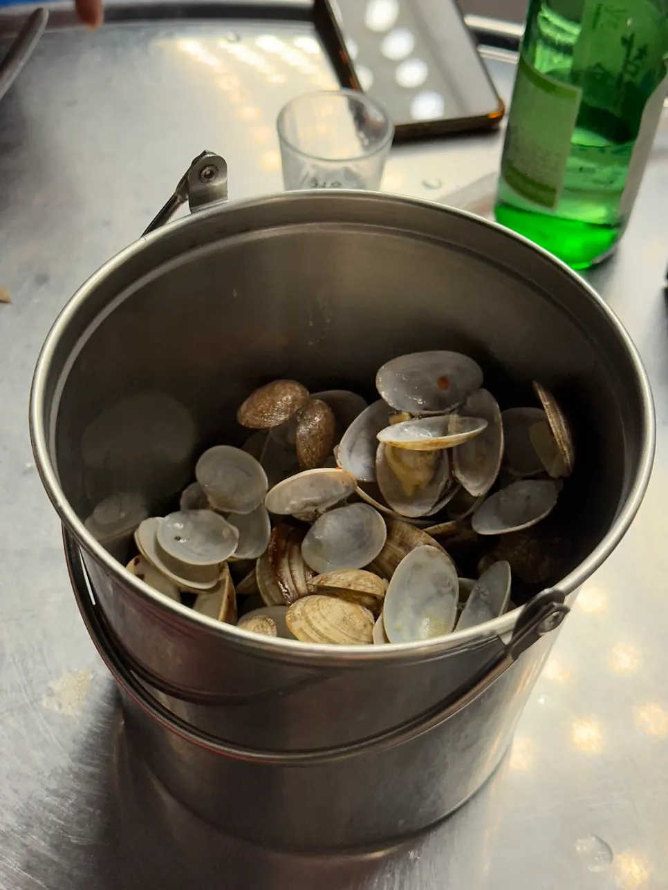 Vongole soju stew piled high with clams