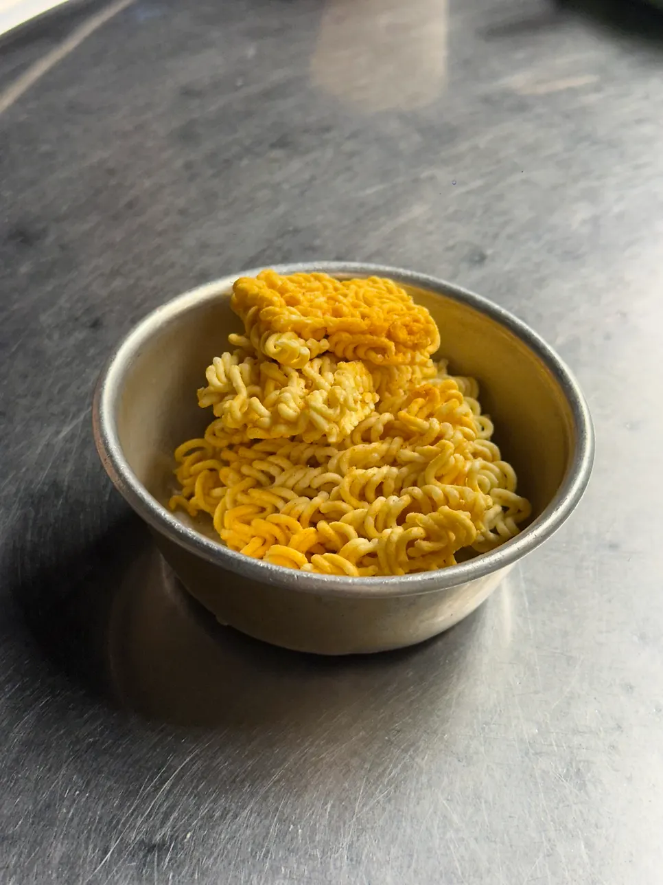 Crispy ramyeon-ttang served as a basic snack